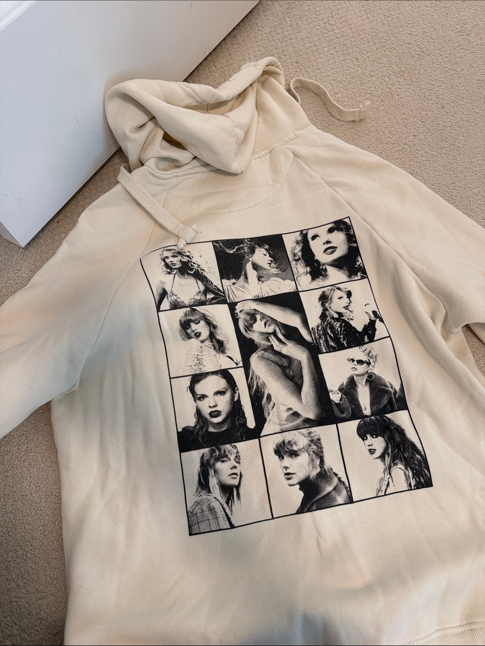 Taylor Swift Eras Tour Cream Graphic Pullover Hoodie - Women Tops